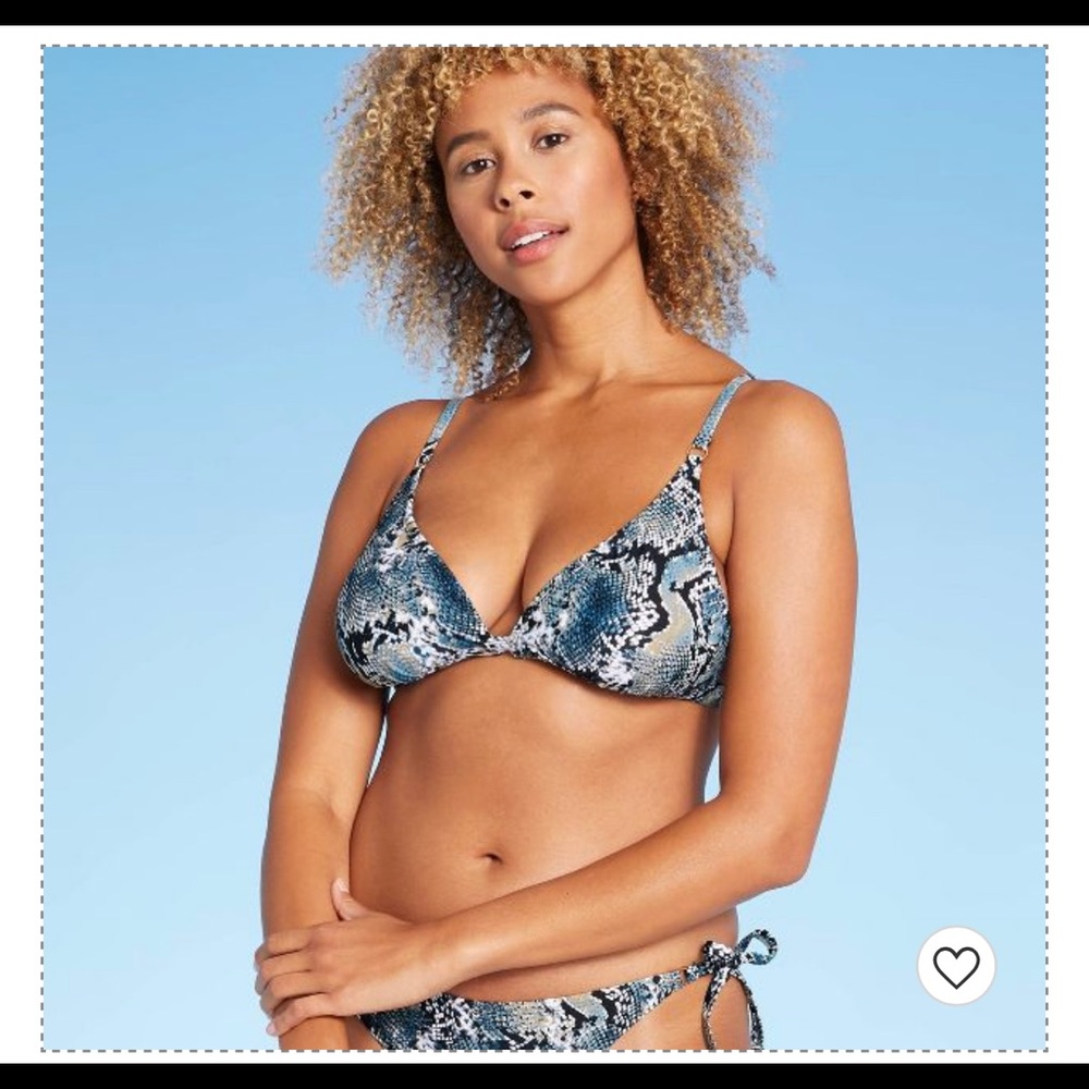 Shade & Shore Snake Print Triangle Bikini Top
